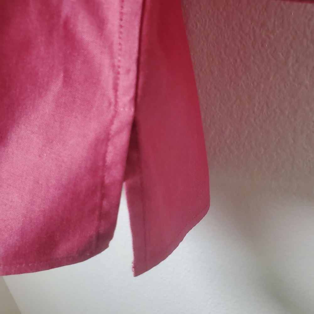 Foxcroft Women's Heritage Non-Iron Cotton Shirt Shaped Fit Pink Red 12P Petite - Picture 6 of 10